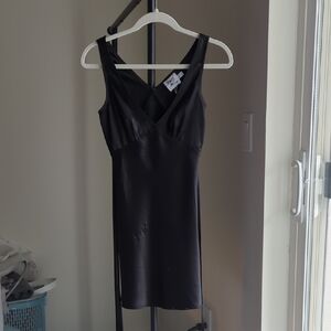 Princess Polly Satin Black Mini Dress